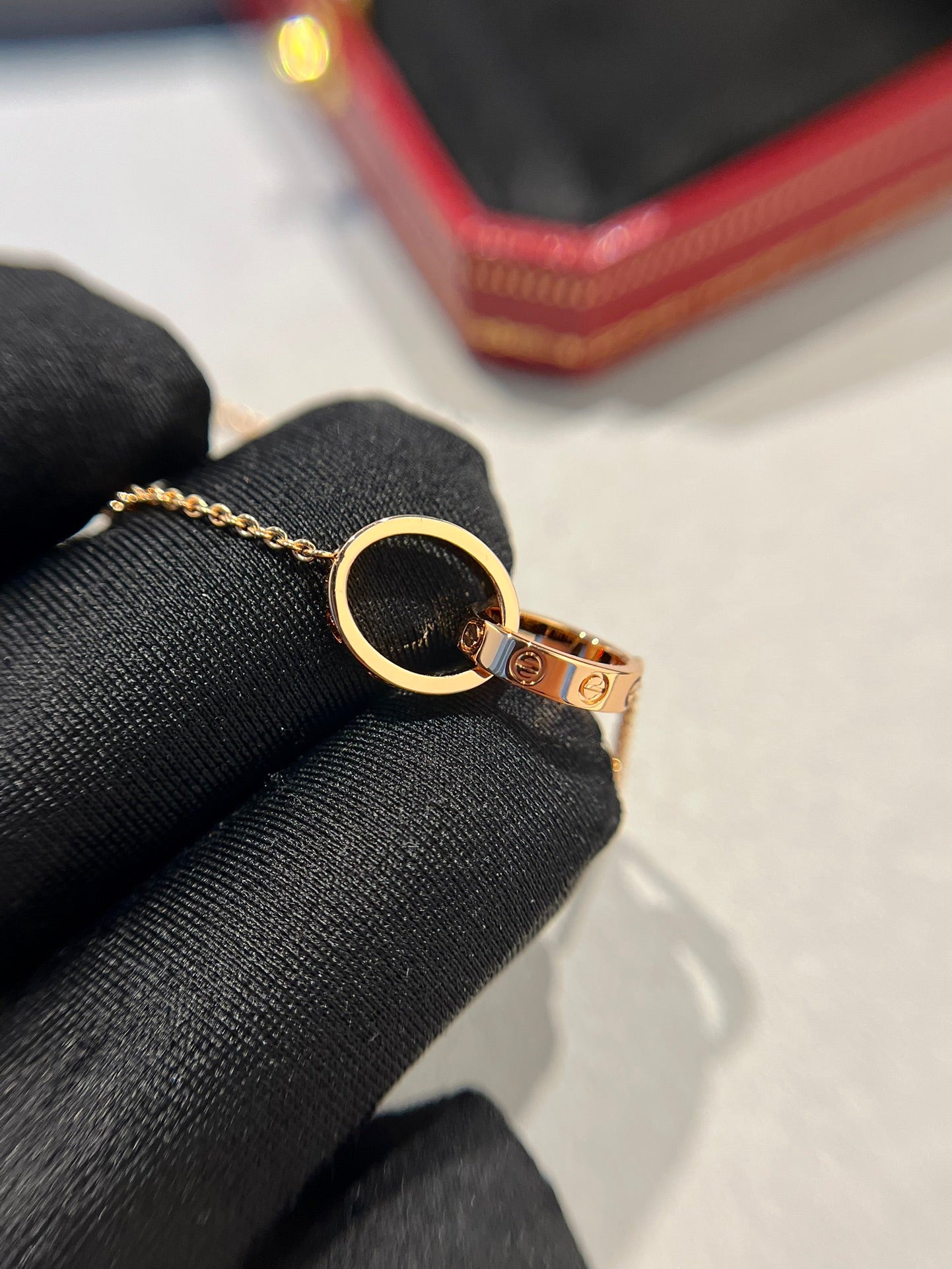 ¡®Twinkle jewelry¡¯LOVE NECKLACE DOUBLE RING PINK GOLD