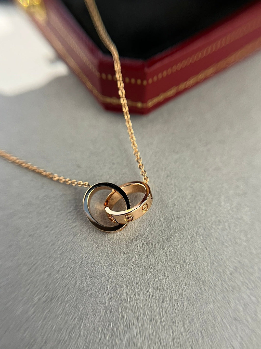 ¡®Twinkle jewelry¡¯LOVE NECKLACE DOUBLE RING PINK GOLD