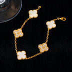 [Twinkle jewelry]New CLOVER WHITE PEARL MOP 5 MOTIF BRACELET COLLECTION