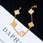 [Twinkle jewelry]New CLOVER WHITE PEARL MOP 5 MOTIF BRACELET COLLECTION