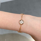¡®Twinkle jewelry¡¯STAR AND SUN 4 MOTIF WHITE MOP PINK GOLD BRACELET