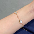 ¡®Twinkle jewelry¡¯STAR AND SUN 4 MOTIF WHITE MOP PINK GOLD BRACELET