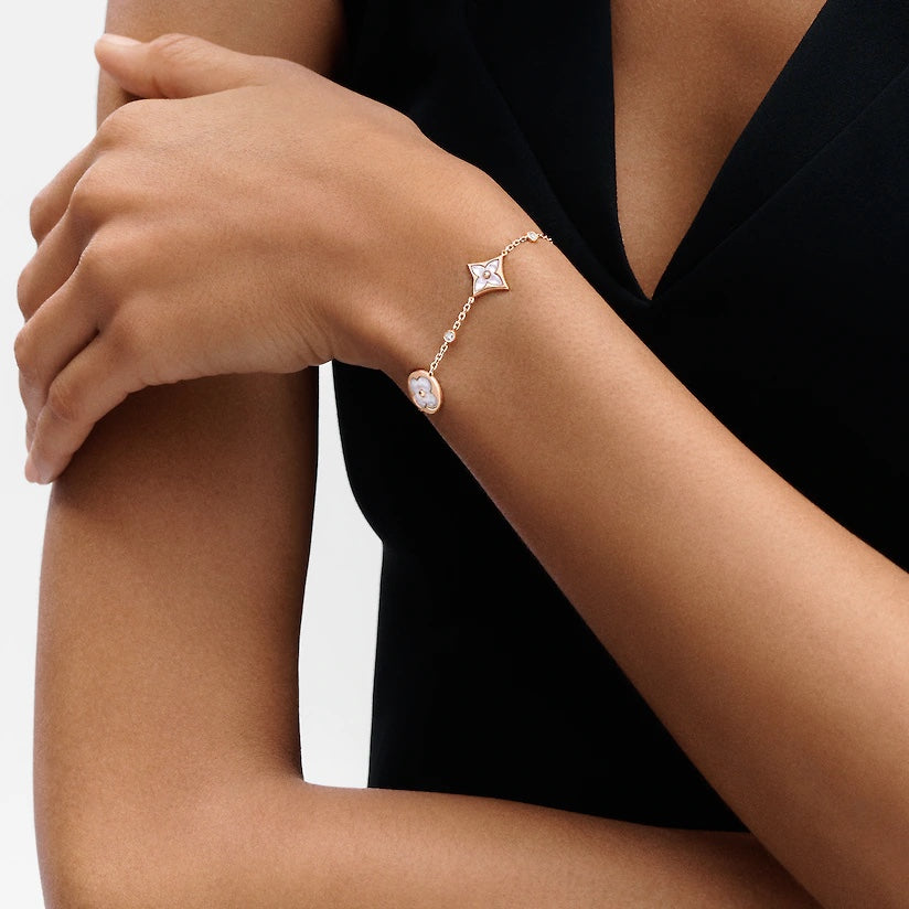 ¡®Twinkle jewelry¡¯STAR AND SUN 4 MOTIF WHITE MOP PINK GOLD BRACELET