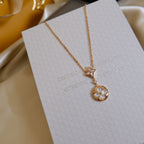 ¡®Twinkle jewelry¡¯STAR AND SUN WHITE MOP 2 MOTIF PINK GOLD NECKLACE