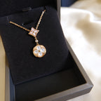 ¡®Twinkle jewelry¡¯STAR AND SUN WHITE MOP 2 MOTIF PINK GOLD NECKLACE
