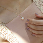 ¡®Twinkle jewelry¡¯STAR AND SUN WHITE MOP 2 MOTIF PINK GOLD NECKLACE