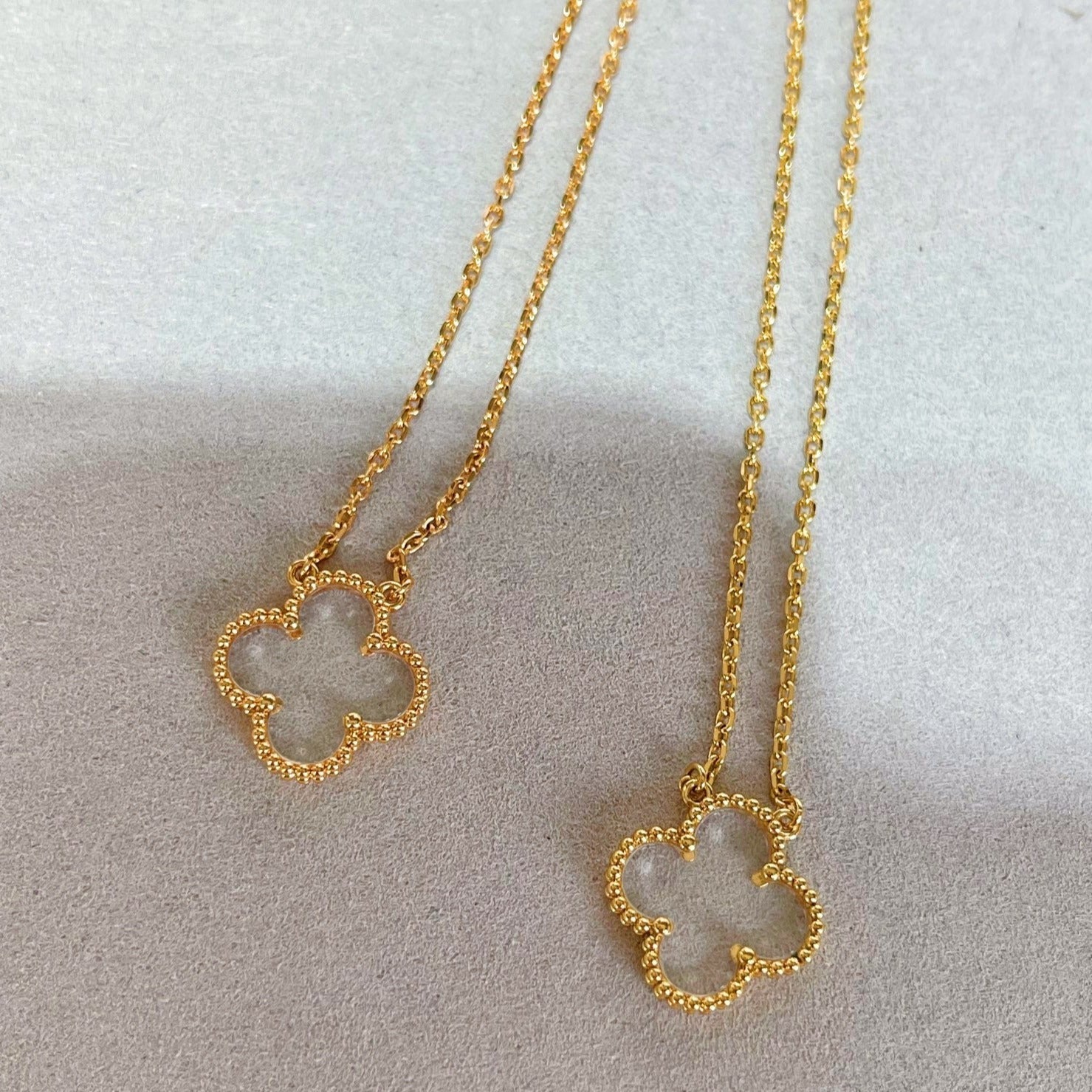 ¡®Twinkle jewelry¡¯CLOVER ROCK CRYSTAL ROSE GOLD NECKLACE