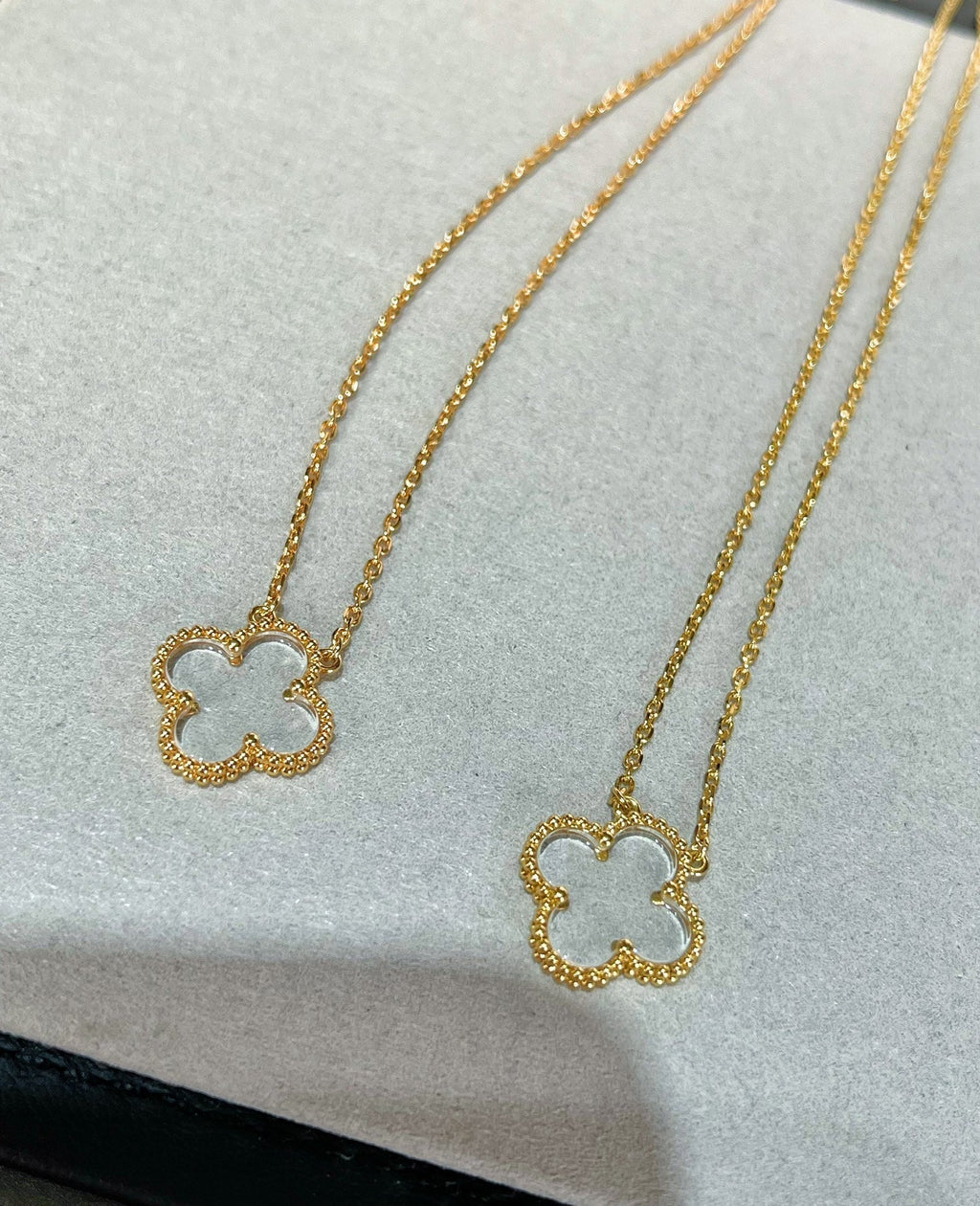 ¡®Twinkle jewelry¡¯CLOVER ROCK CRYSTAL ROSE GOLD NECKLACE