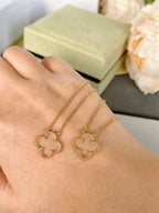 ¡®Twinkle jewelry¡¯CLOVER ROCK CRYSTAL ROSE GOLD NECKLACE