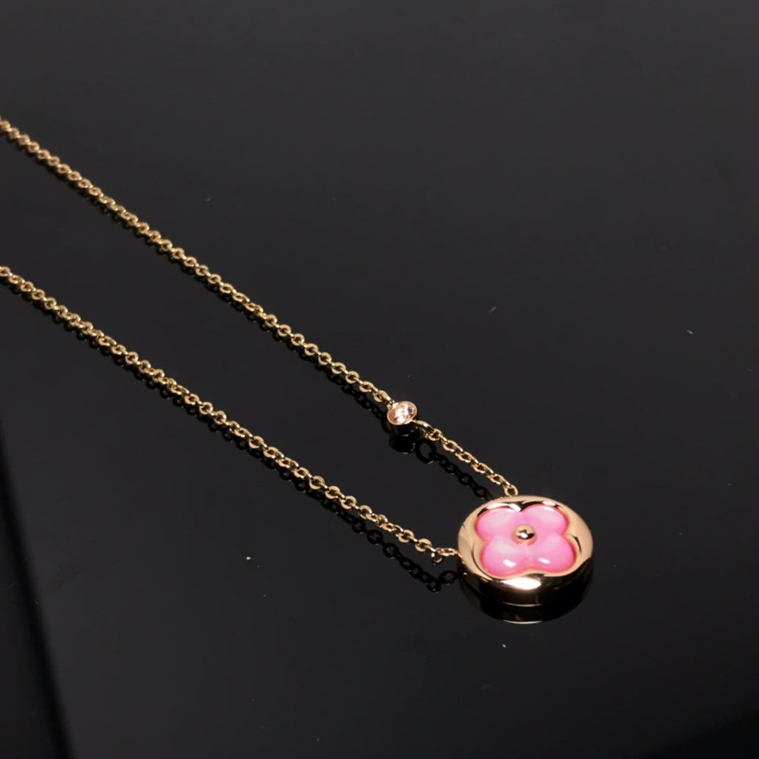 ¡®Twinkle jewelry¡¯COLOR BLOSSOM PINK MOP SUN GOLD NECKLACE