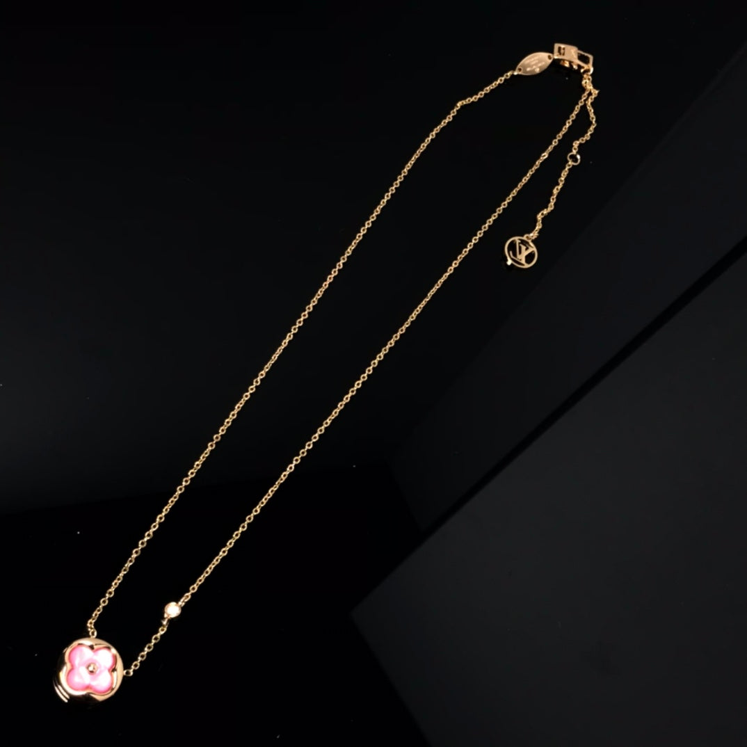 ¡®Twinkle jewelry¡¯COLOR BLOSSOM PINK MOP SUN GOLD NECKLACE