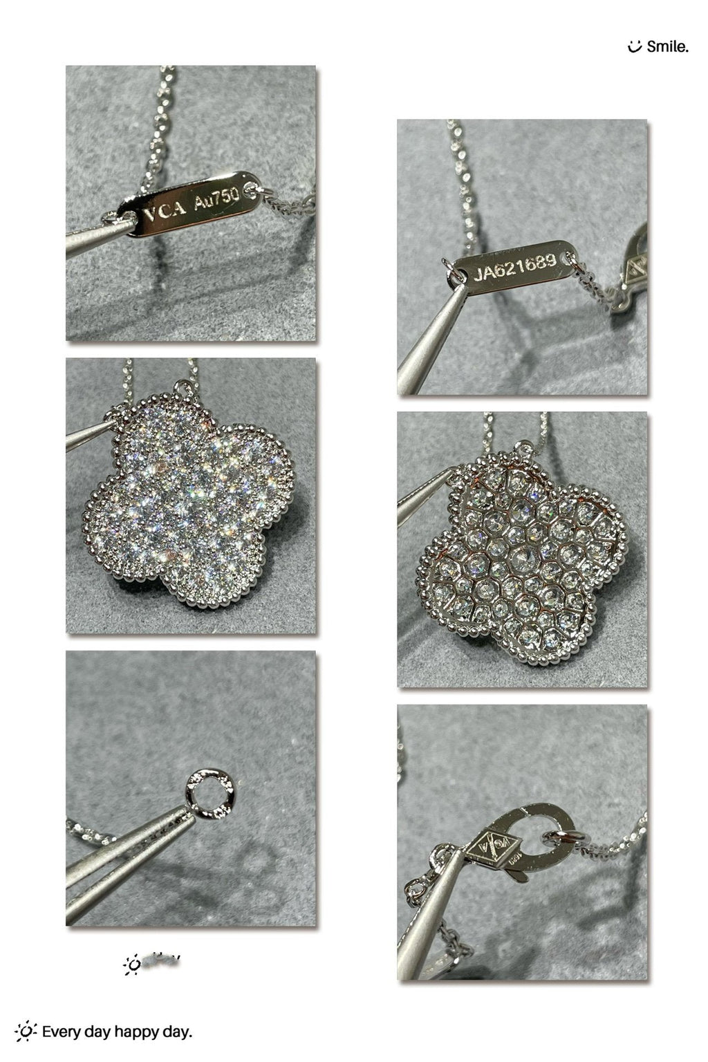 ¡®Twinkle jewelry¡¯CLOVER 25MM LARGE PENDANT DIAMOND PAVED SILVER NECKLACE