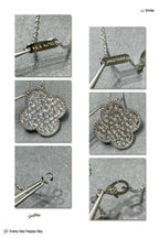¡®Twinkle jewelry¡¯CLOVER 25MM LARGE PENDANT DIAMOND PAVED SILVER NECKLACE