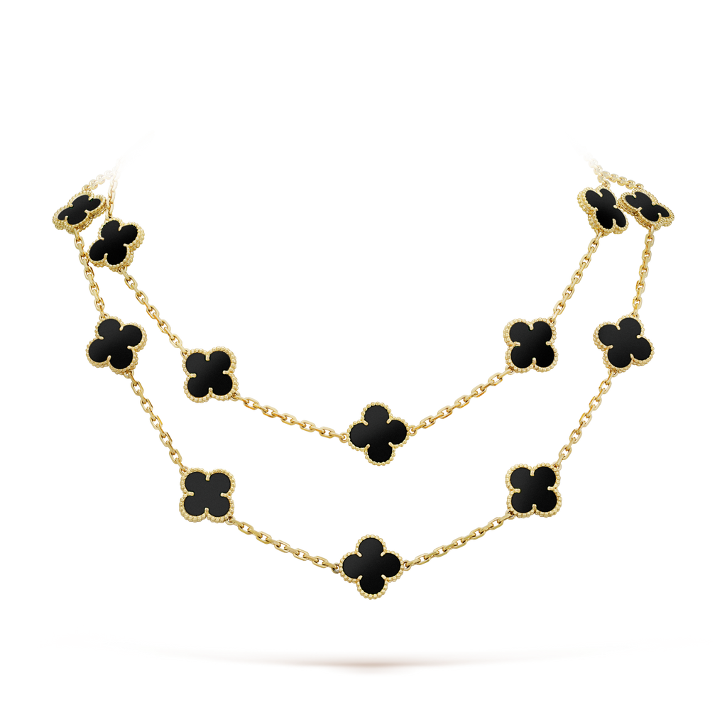 ¡®Twinkle jewelry¡¯CLOVER 20 MOTIFS ONYX NECKLACE