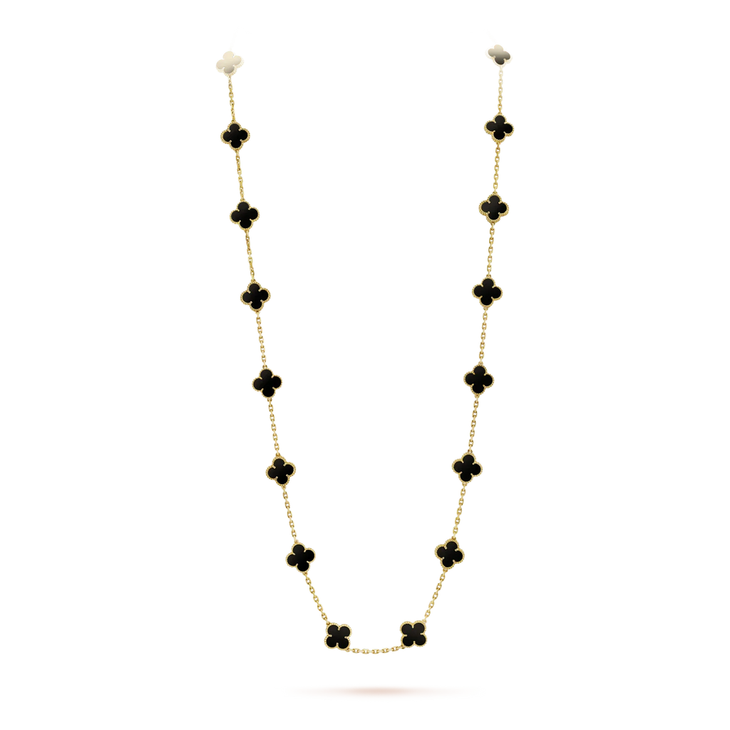 ¡®Twinkle jewelry¡¯CLOVER 20 MOTIFS ONYX NECKLACE