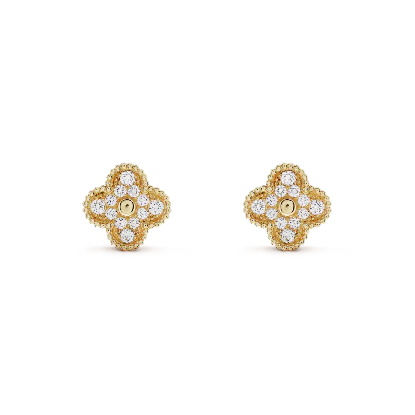 ¡®Twinkle jewelry¡¯CLOVER MEDIUM 1 MOTIFS FUll DIAMOND EARRINGS