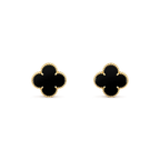 ¡®Twinkle jewelry¡¯CLOVER MEDIUM 1 MOTIFS  ONYX STUD EARRINGS
