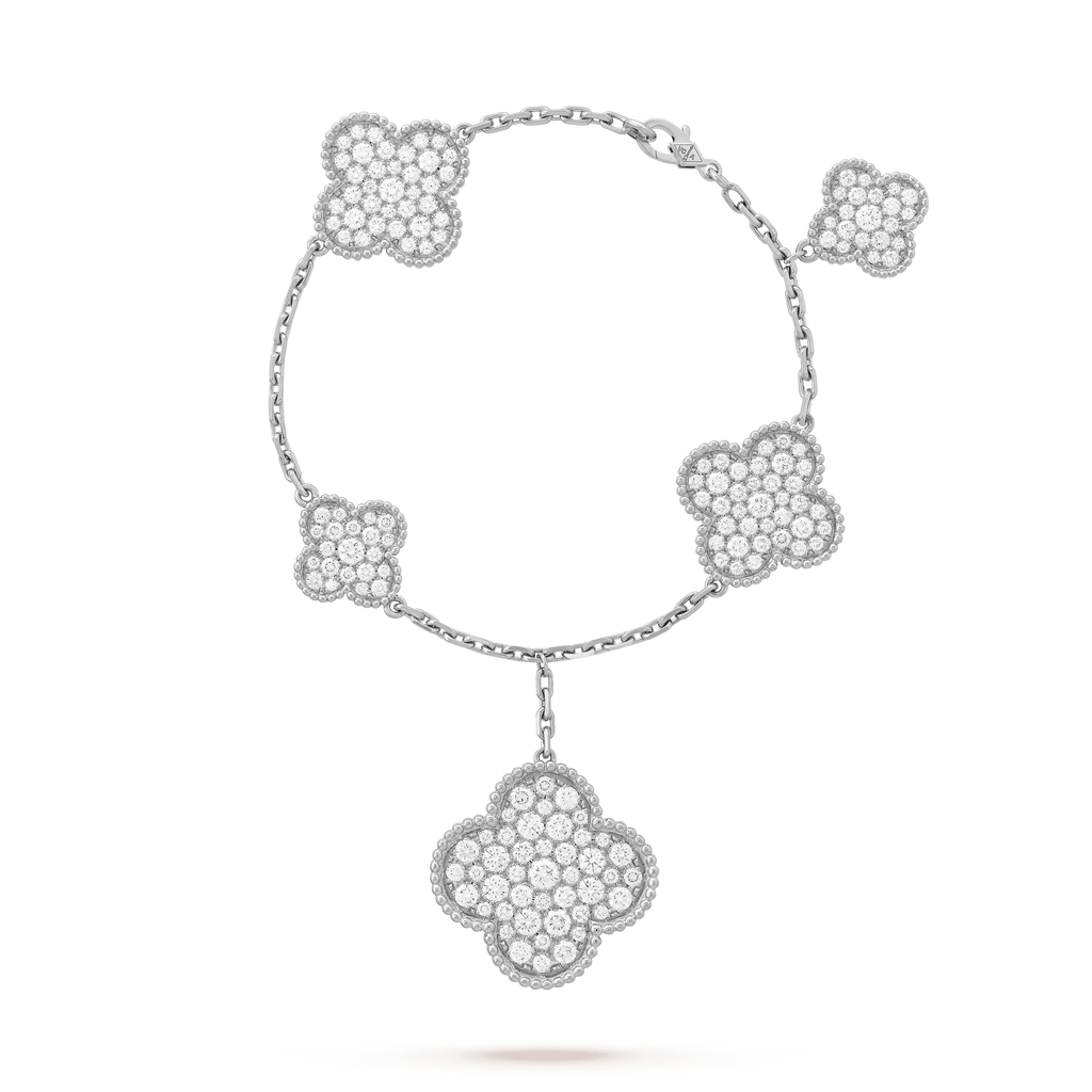 ¡®Twinkle jewelry¡¯CLOVER 6 MOTIFS SILVER DIAMOND BRACELET