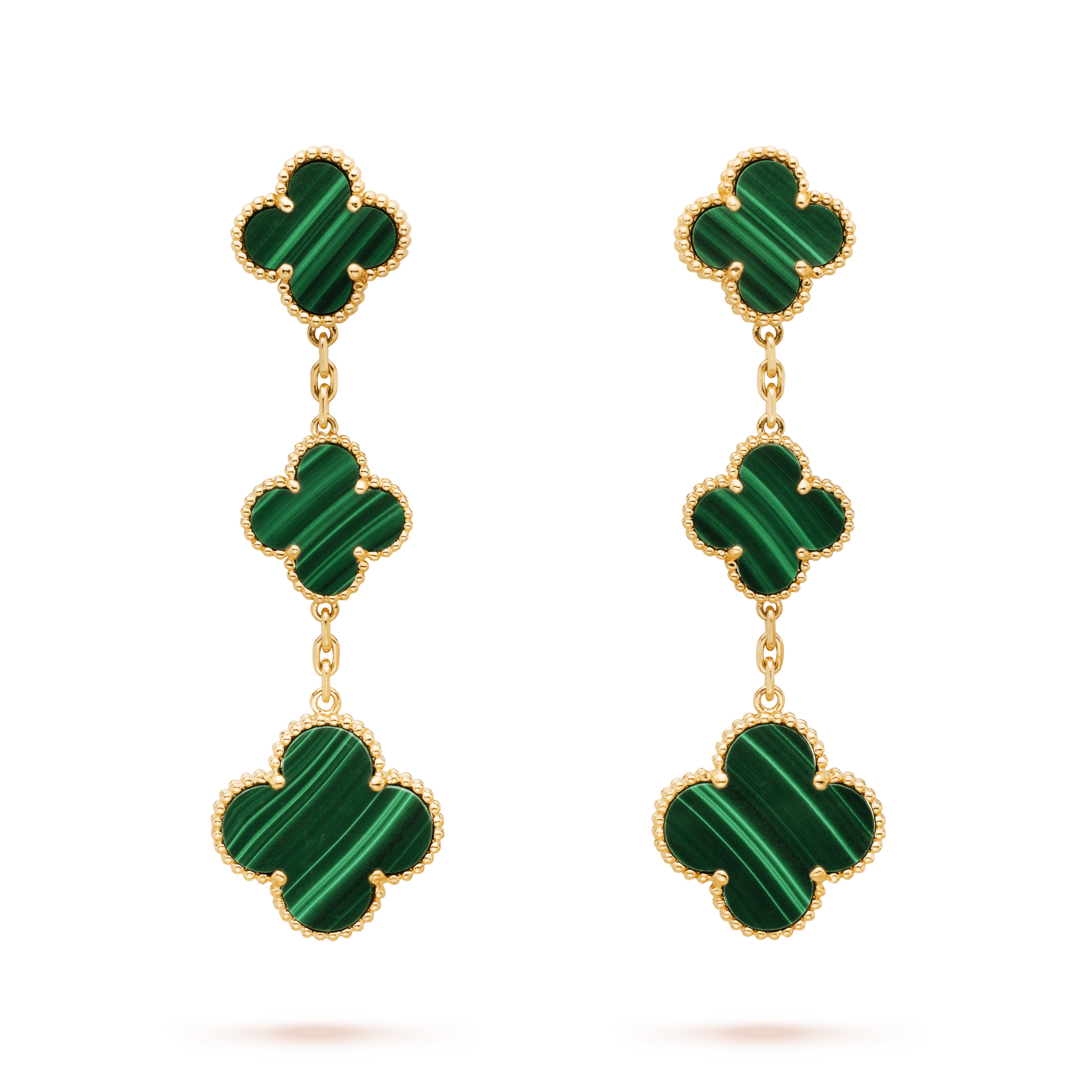 ¡®Twinkle jewelry¡¯CLOVER MALACHITE 3 MOTIFS GOLD