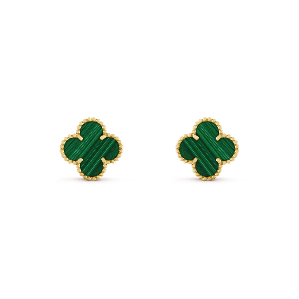 ¡®Twinkle jewelry¡¯CLOVER MEDIUM 1 MOTIFS MALACHITE  EARRINGS