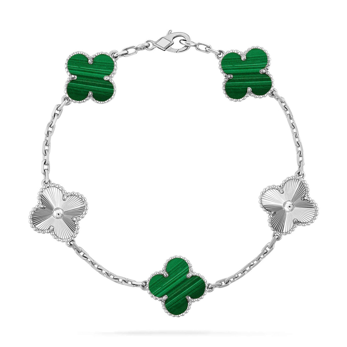 [Twinkle jewelry]New  CLOVER 5 MOTIF MALACHITE BRACELET COLLECTION