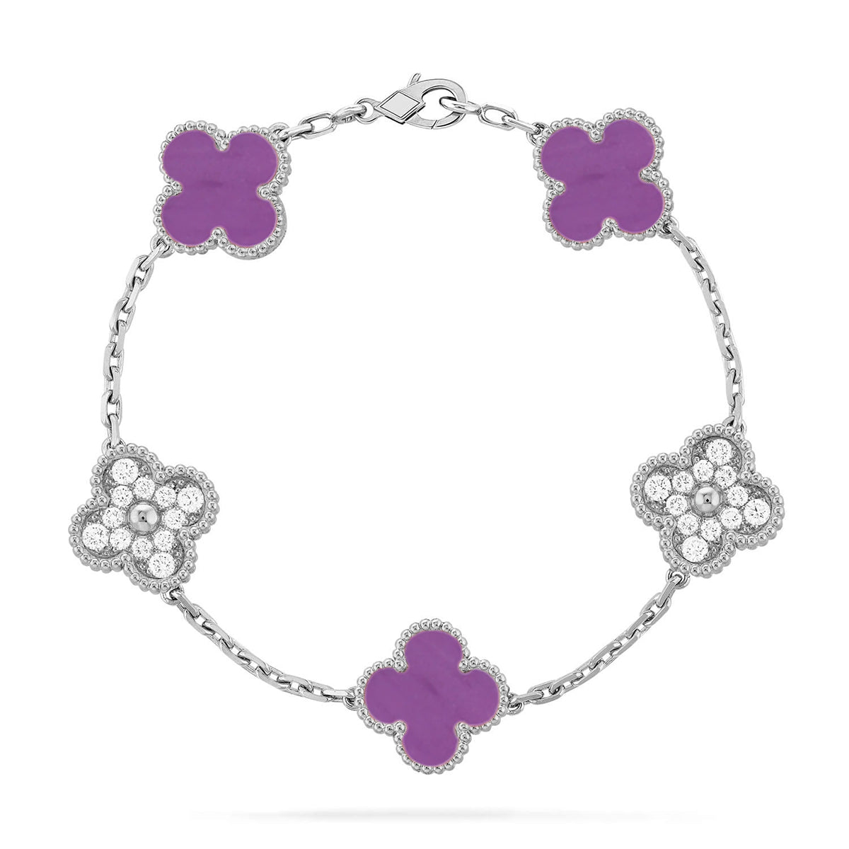 [Twinkle jewelry]New  CLOVER 5 MOTIF VIOLET BRACELET COLLECTION