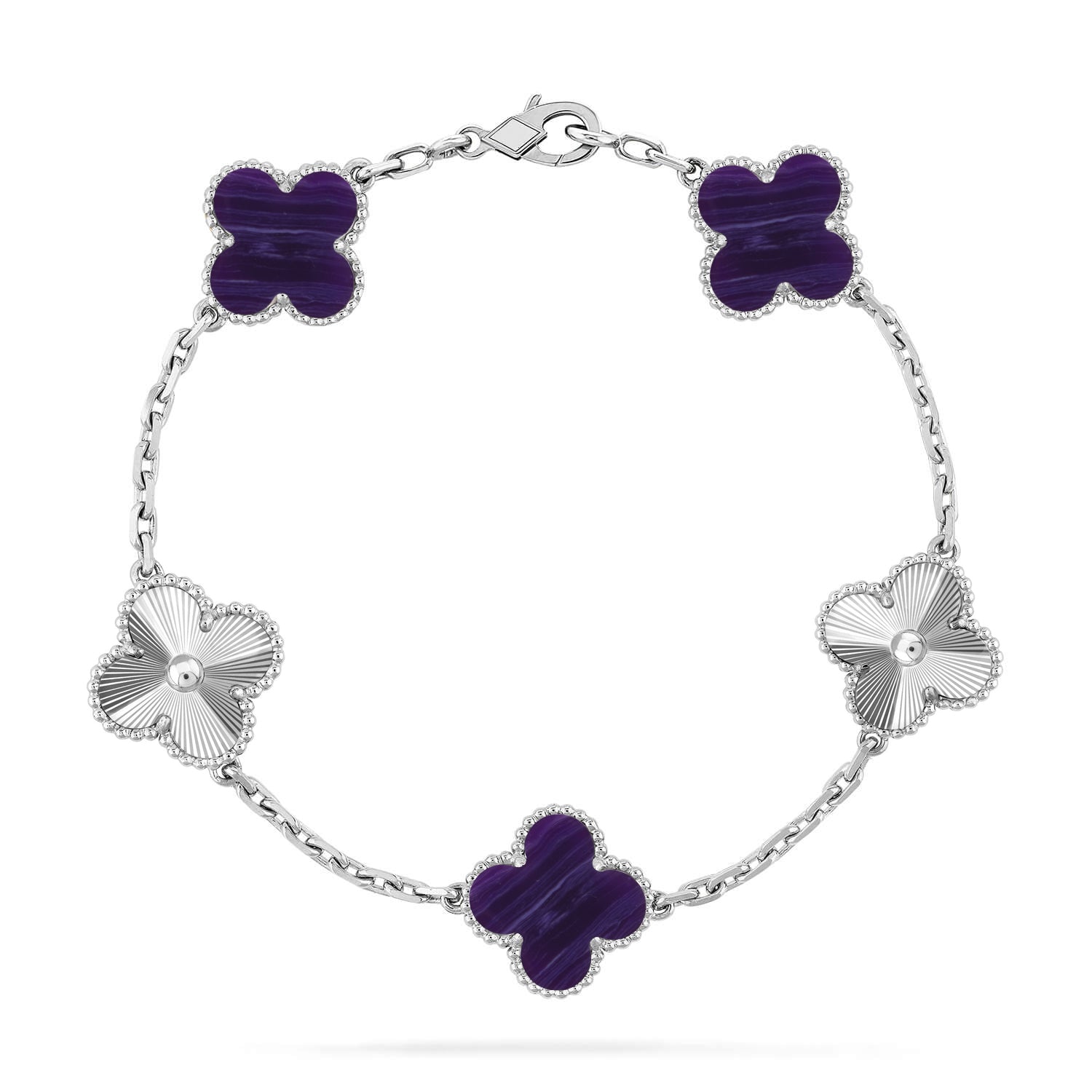[Twinkle jewelry]New CLOVER 5 MOTIF PURPLE STRIPES BRACELET COLLECTION