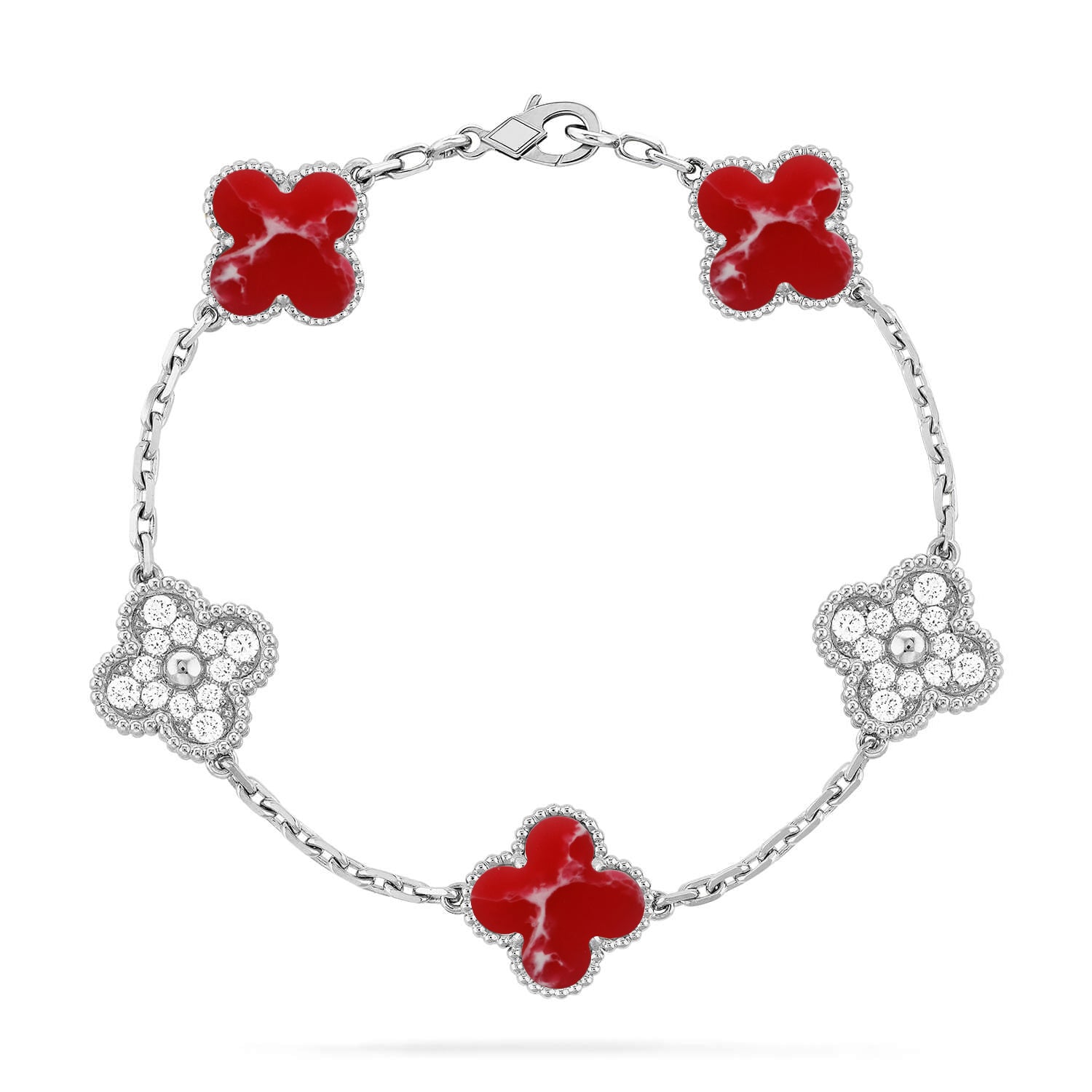 [Twinkle jewelry]New CLOVER 5 MOTIF RED PATTERN BRACELET COLLECTION