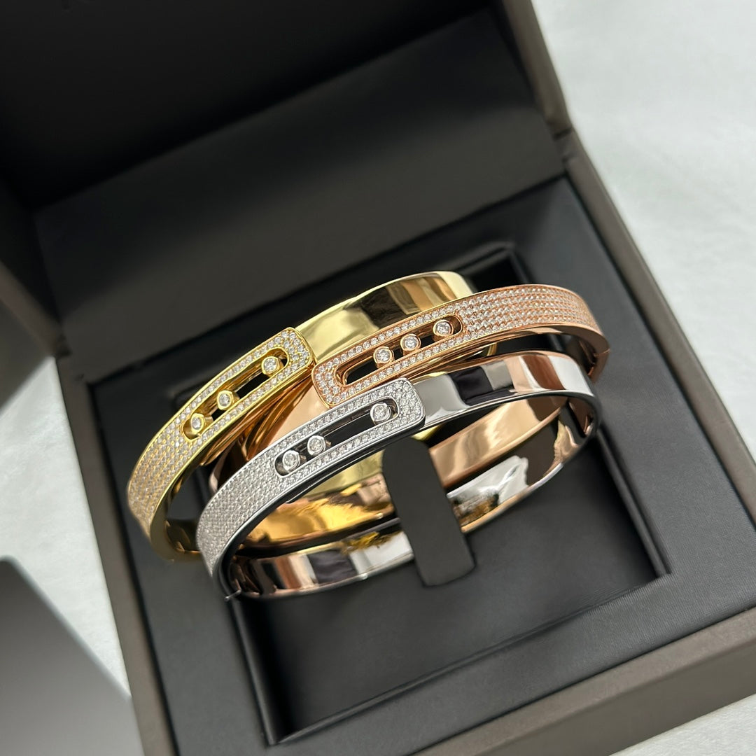 [Twinkle jewelrys]Move Noa Rose Gold Pavé Diamond Bangle Bracelet