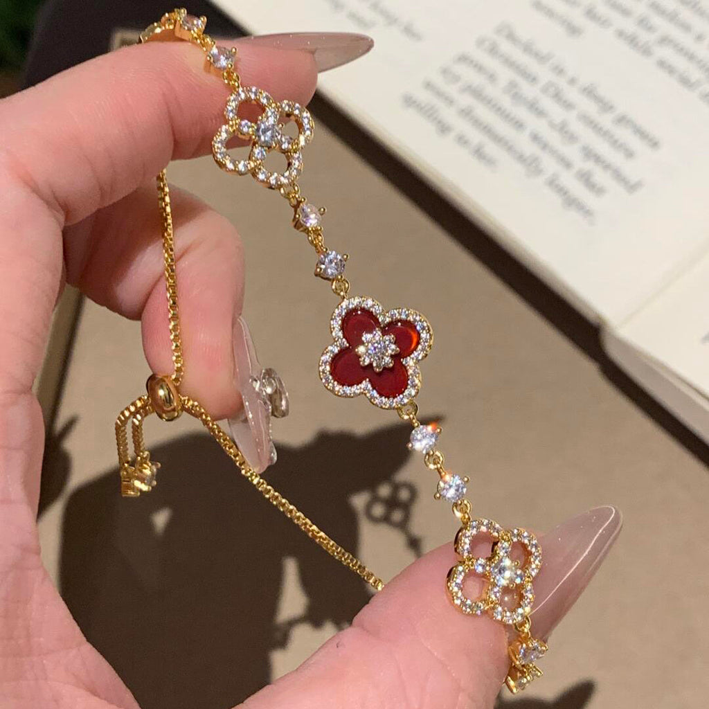 ¡®Twinkle jewelry¡¯CLOVER 5 MOTIF PINK BLUE RED WHITE BRACELET