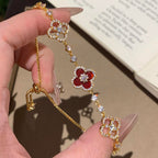 ¡®Twinkle jewelry¡¯CLOVER 5 MOTIF PINK BLUE RED WHITE BRACELET