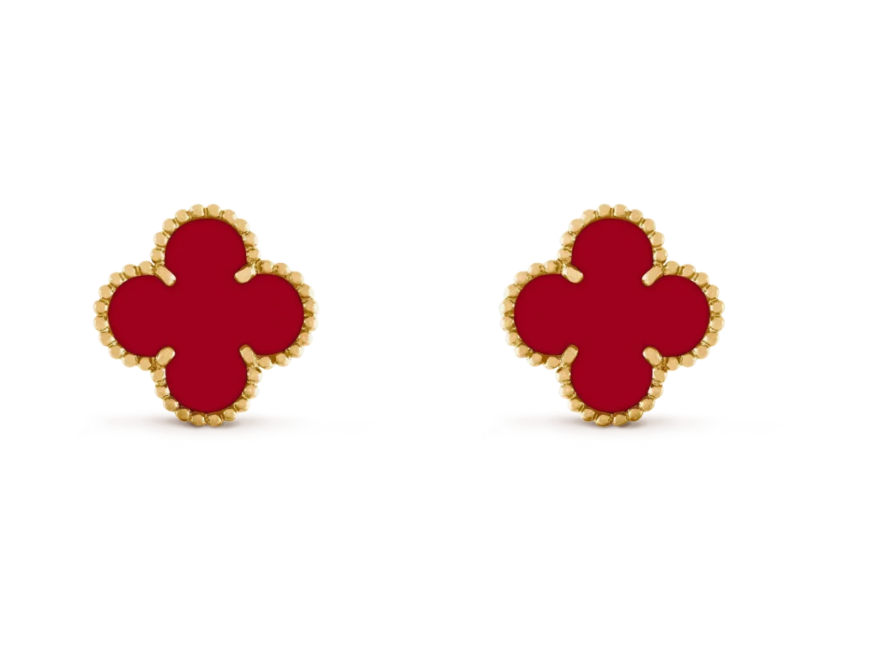 [Twinkle jewelry] CLOVER 20MM RED AGATE EARRINGS
