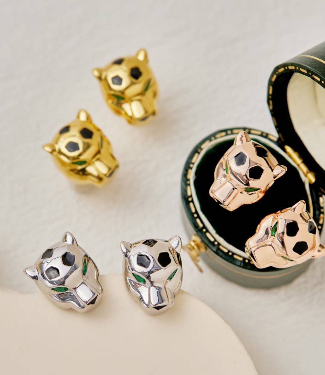 [Twinkle jewelry] CHRRTAH-PRINT STUD EARRINGS, THREE COLORS