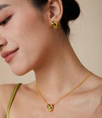 [Twinkle jewelry] CHRRTAH-PRINT STUD EARRINGS, THREE COLORS