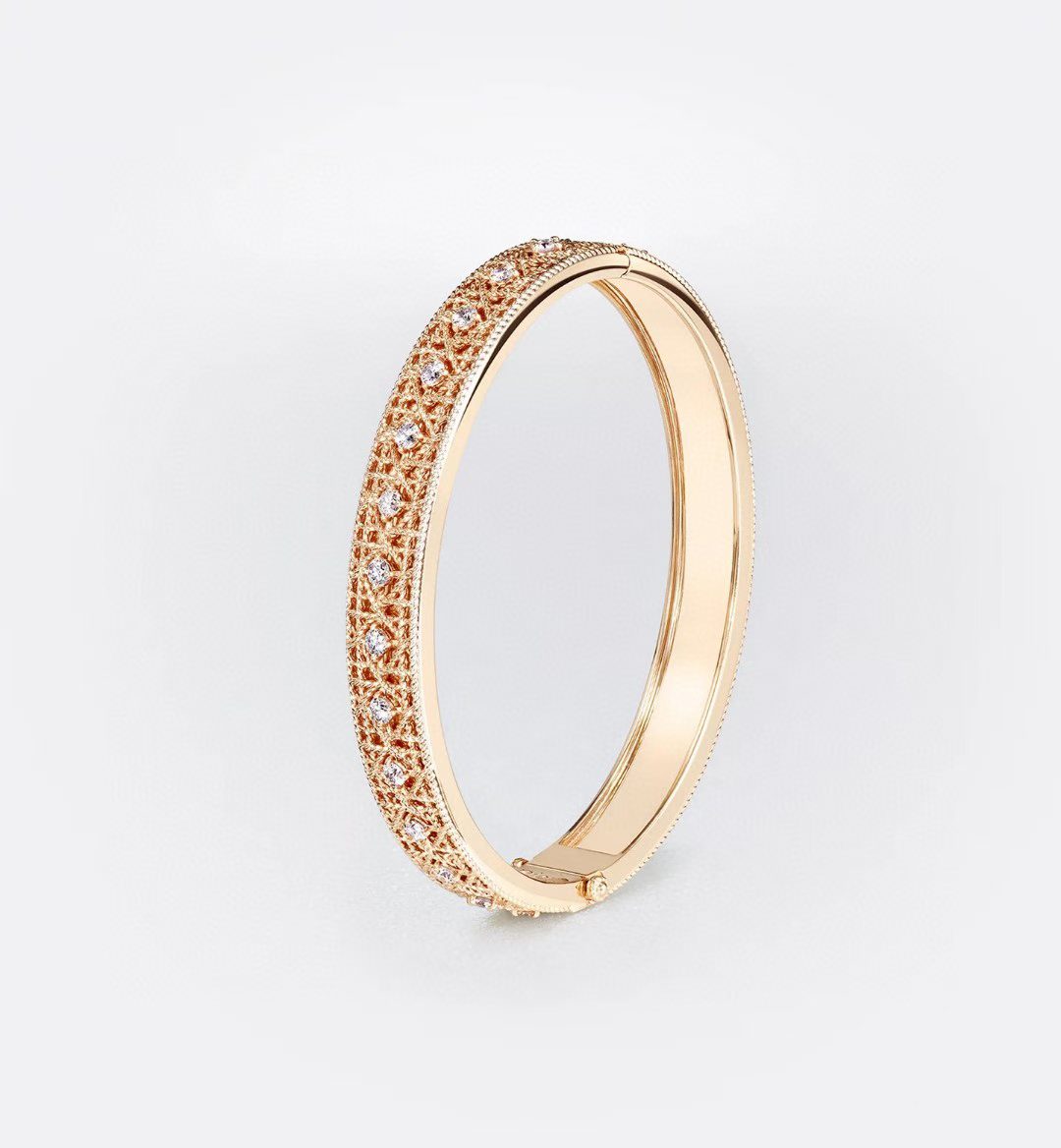 [Twinkle jewelry] 2026 WOVEN-PATTERN BRACELET SET WITH FULL DIAMOND INLAY THREE-COLORS
