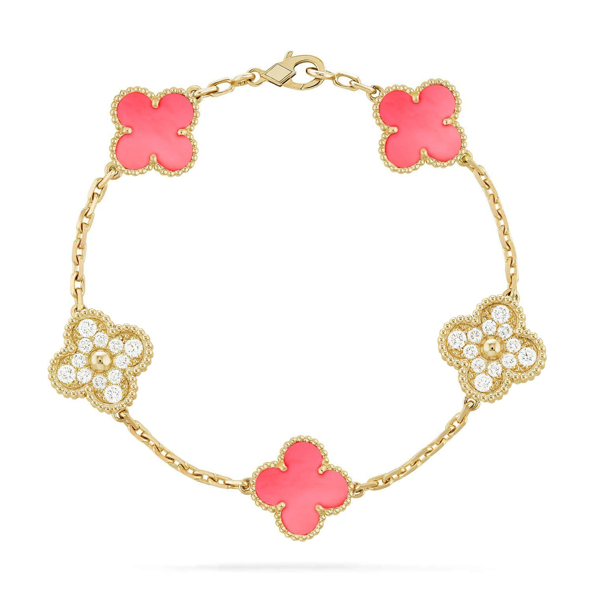 [Twinkle jewelry]New  CLOVER 5 MOTIFS  PINK MOP BRACELET COLLECTION