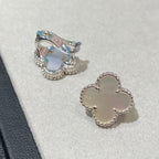 [Twinkle jewelry] CLOVER LARGE (20mm) 1 MOTIFS WHITE MOP STUD EARRINGS