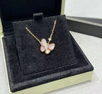 [Twinkle]BUTTERFLY PINK MOTHER-OF-PEARL DIAMOND NECKLACE