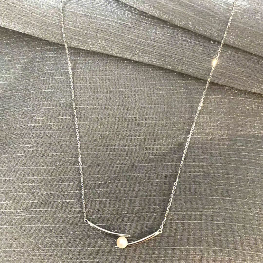 Minimalist Imitation Pearl Chopstick Clavicle Necklace for Women, Trendy Niche Design