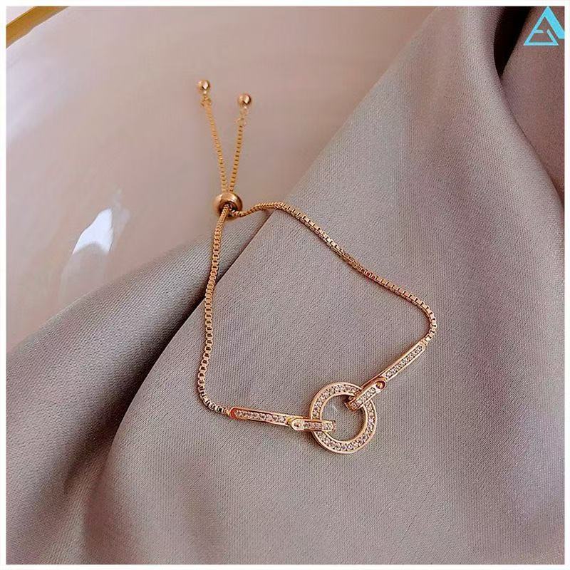 Spring Summer New Rhinestone Geometric Bracelet, Niche Luxury Delicate Trendy All-match Bracelet