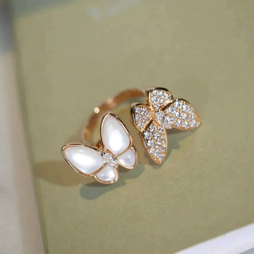 ¡®Twinkle jewelry¡¯TWIN BUTTERFLY DIAMOND MOP RING