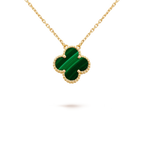 ¡®Twinkle jewelry¡¯CLOVER 15MM MALACHITE SINGLE FLOWER  NECKLACE