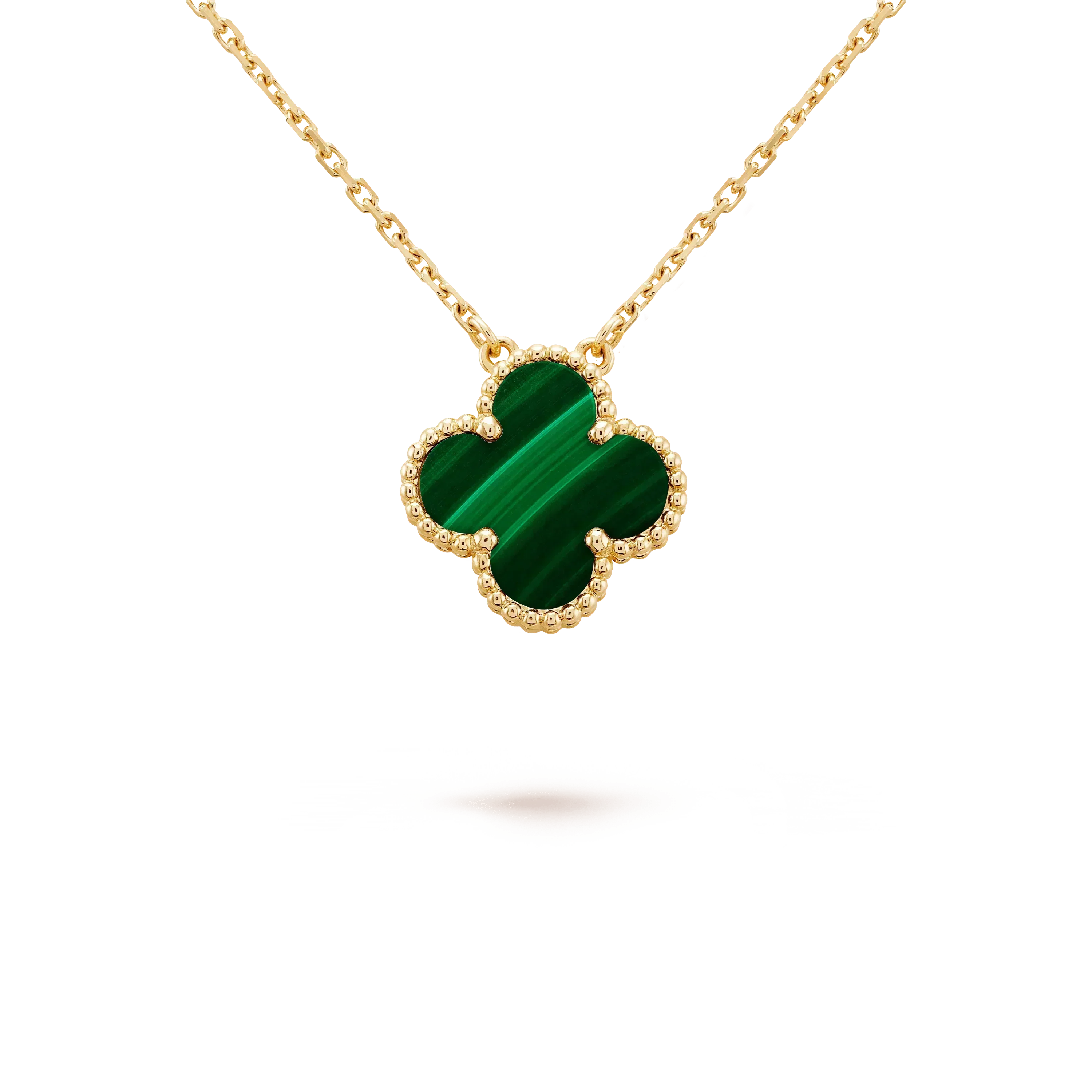 ¡®Twinkle jewelry¡¯CLOVER 15MM MALACHITE SINGLE FLOWER  NECKLACE