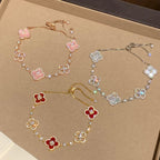 ¡®Twinkle jewelry¡¯CLOVER 5 MOTIF PINK BLUE RED WHITE BRACELET