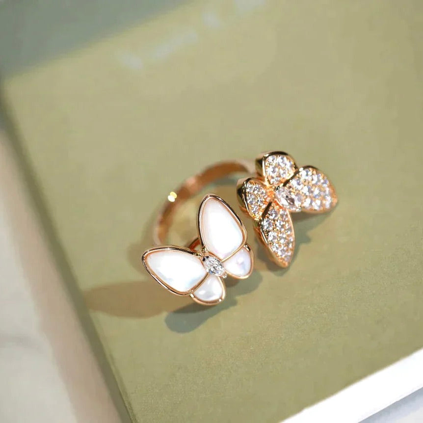 ¡®Twinkle jewelry¡¯TWIN BUTTERFLY DIAMOND MOP RING