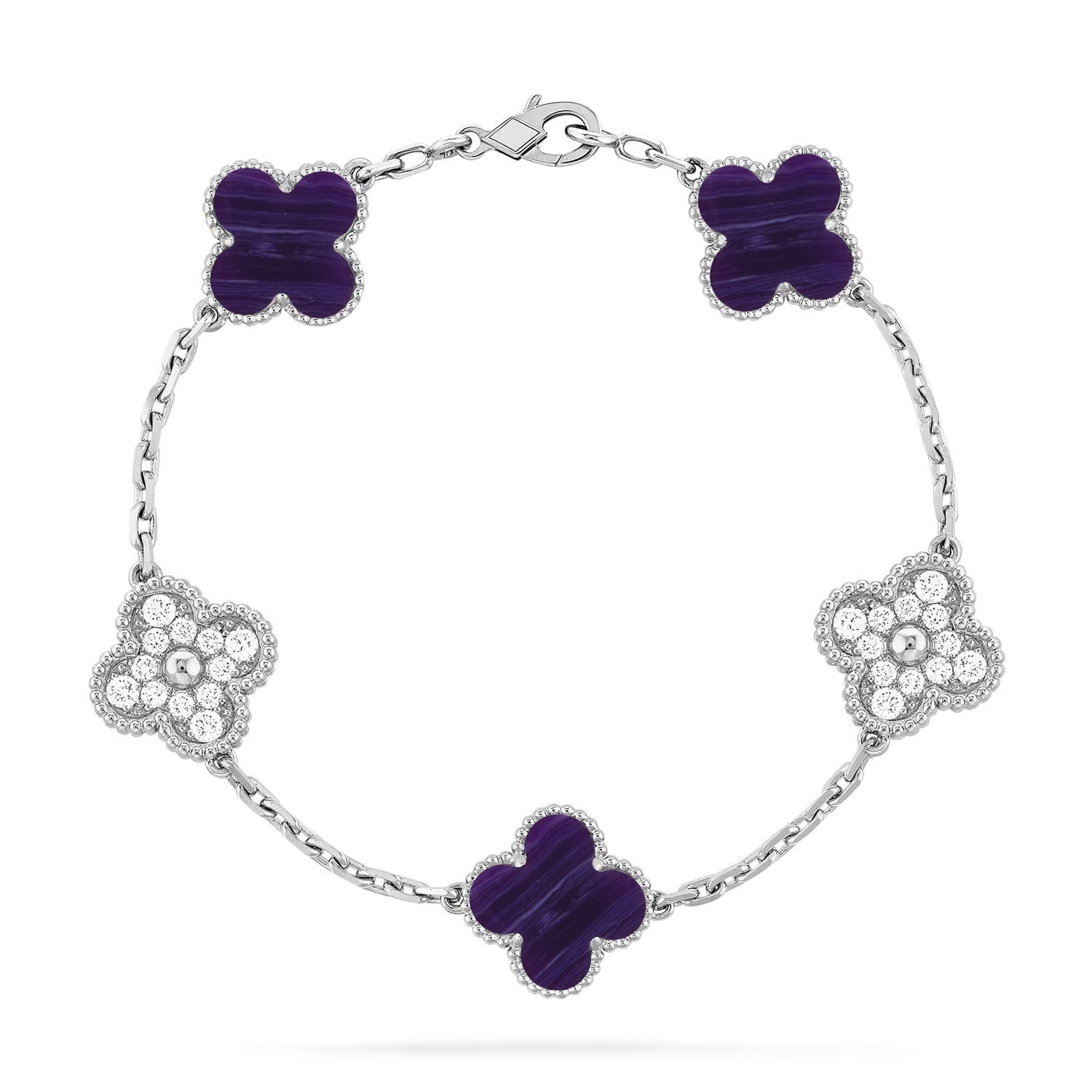 [Twinkle jewelry]New CLOVER 5 MOTIF PURPLE STRIPES BRACELET COLLECTION