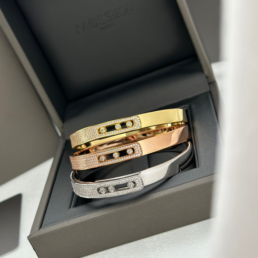 [Twinkle jewelrys]Move Noa Rose Gold Pavé Diamond Bangle Bracelet