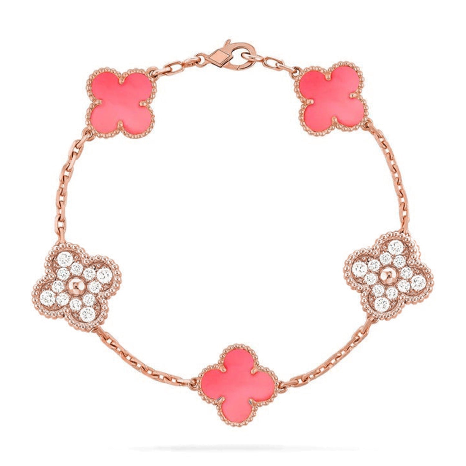 [Twinkle jewelry]New  CLOVER 5 MOTIFS  PINK MOP BRACELET COLLECTION