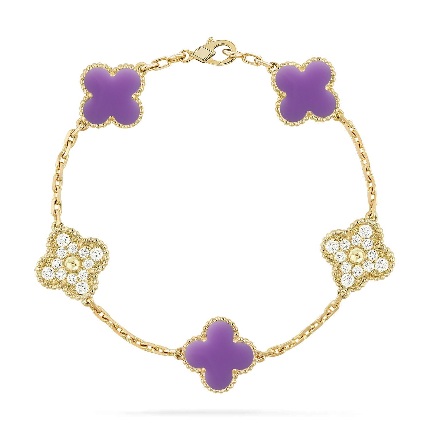 [Twinkle jewelry]New CLOVER 5 MOTIF LIGHT PURPLE BRACELET COLLECTION