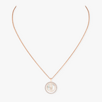 [Twinkle jewelrys]LUCKY MOVE 1 DIAMOND WHITE MOTHER OF PEARL PINK GOLD DIAMOND NECKLACE